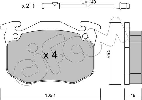 Cifam 822-090-0 - Kit pastiglie freno, Freno a disco www.autoricambit.com