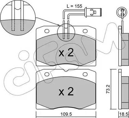 Cifam 822-051-0 - Kit pastiglie freno, Freno a disco www.autoricambit.com