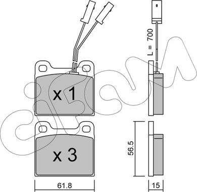 Cifam 822-003-1 - Kit pastiglie freno, Freno a disco www.autoricambit.com