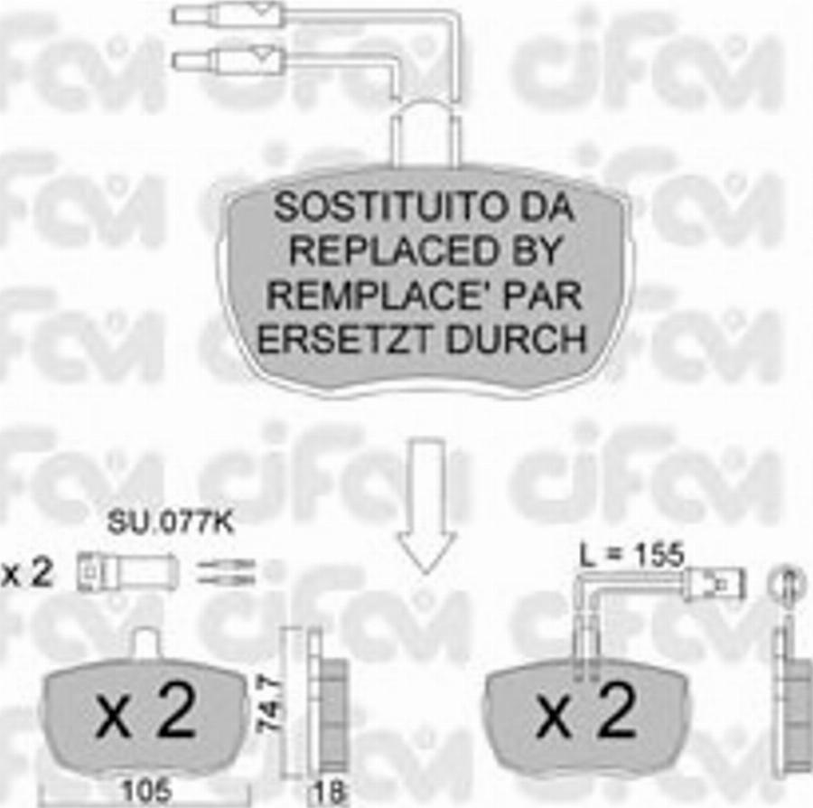 Cifam 822-016-4 - Kit pastiglie freno, Freno a disco www.autoricambit.com