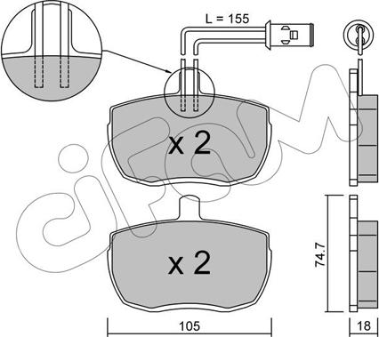 Cifam 822-016-1 - Kit pastiglie freno, Freno a disco www.autoricambit.com