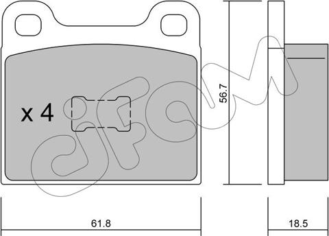 Cifam 822-010-1 - Kit pastiglie freno, Freno a disco www.autoricambit.com