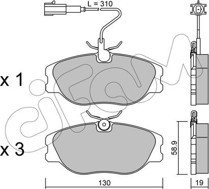 Cifam 822-072-2 - Kit pastiglie freno, Freno a disco www.autoricambit.com