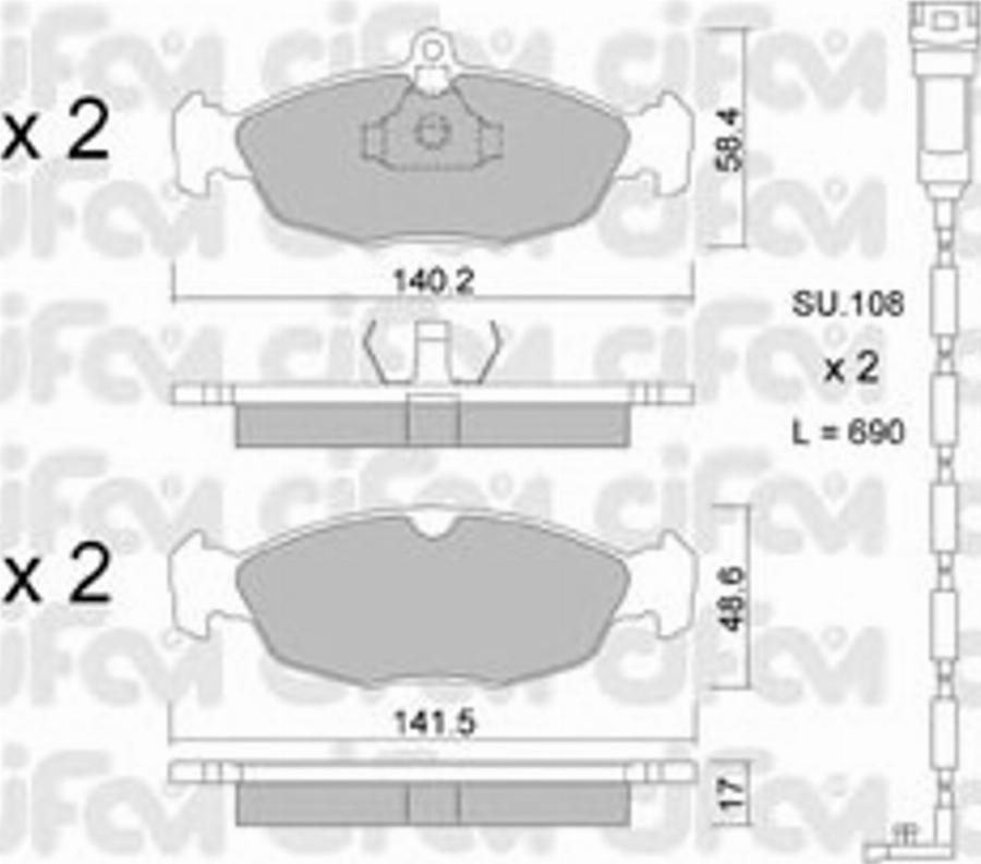 Cifam 822-077-0K - Kit pastiglie freno, Freno a disco www.autoricambit.com