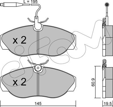 Cifam 822-154-0 - Kit pastiglie freno, Freno a disco www.autoricambit.com