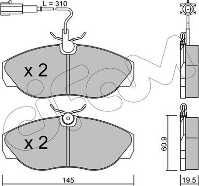 Cifam 822-154-1 - Kit pastiglie freno, Freno a disco www.autoricambit.com