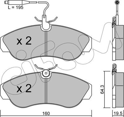 Cifam 822-155-0 - Kit pastiglie freno, Freno a disco www.autoricambit.com