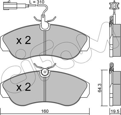 Cifam 822-155-1 - Kit pastiglie freno, Freno a disco www.autoricambit.com