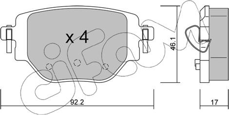 Cifam 822-1246-0 - Kit pastiglie freno, Freno a disco www.autoricambit.com