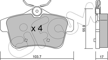 Cifam 822-855-0 - Kit pastiglie freno, Freno a disco www.autoricambit.com