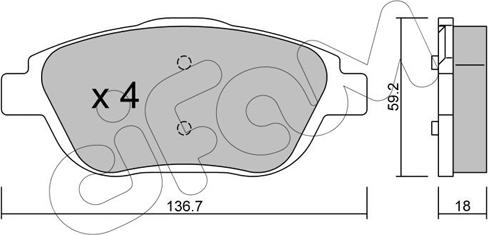 Cifam 822-852-0 - Kit pastiglie freno, Freno a disco www.autoricambit.com