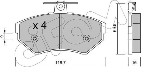 Cifam 822-215-1 - Kit pastiglie freno, Freno a disco www.autoricambit.com