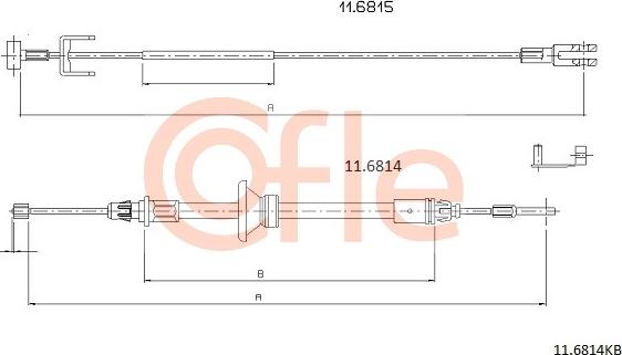 Cofle 92.11.6814KB - Cavo comando, Freno stazionamento www.autoricambit.com