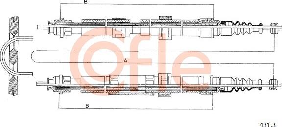 Cofle 431.3 - Cavo comando, Freno stazionamento www.autoricambit.com