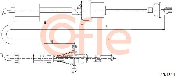 Cofle 15.1314 - Cavo comando, Comando frizione www.autoricambit.com