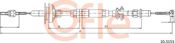 Cofle 10.3153 - Cavo comando, Comando frizione www.autoricambit.com