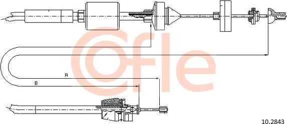 Cofle 10.2843 - Cavo comando, Comando frizione www.autoricambit.com