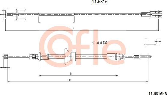 Cofle 92.11.6816KB - Cavo comando, Freno stazionamento www.autoricambit.com