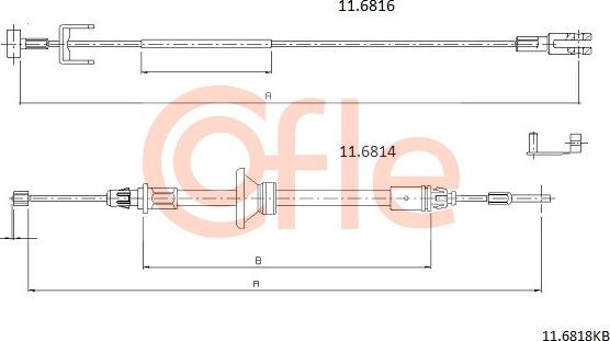 Cofle 11.6818KB - Cavo comando, Freno stazionamento www.autoricambit.com