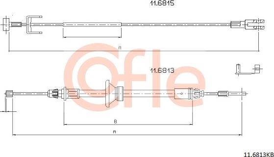 Cofle 92.11.6813KB - Cavo comando, Freno stazionamento www.autoricambit.com