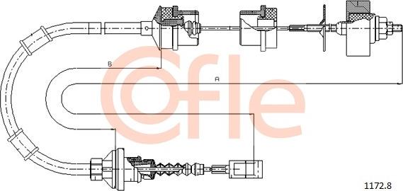 Cofle 1172.8 - Cavo comando, Comando frizione www.autoricambit.com