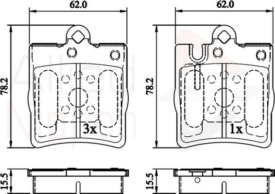 Comline ADB0915 - Kit pastiglie freno, Freno a disco www.autoricambit.com