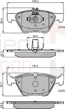 Comline ADB0913 - Kit pastiglie freno, Freno a disco www.autoricambit.com