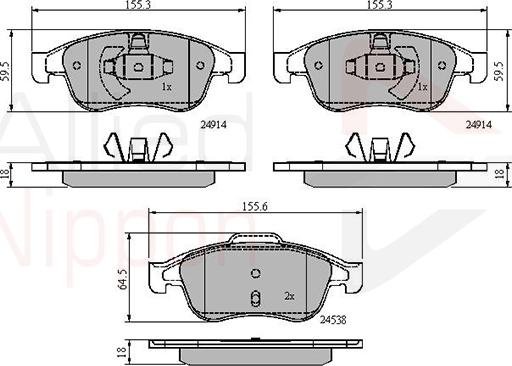 Comline ADB01677 - Kit pastiglie freno, Freno a disco www.autoricambit.com