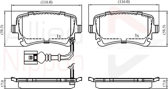 Comline ADB11313 - Kit pastiglie freno, Freno a disco www.autoricambit.com