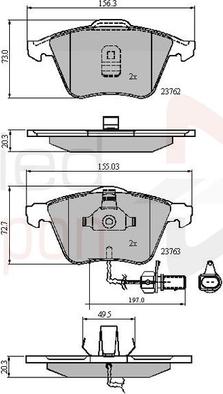 Comline ADB11200 - Kit pastiglie freno, Freno a disco www.autoricambit.com