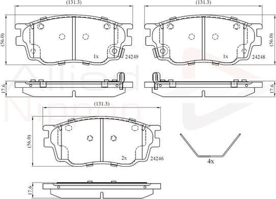 Comline ADB3948 - Kit pastiglie freno, Freno a disco www.autoricambit.com