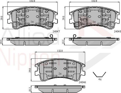 Comline ADB3950 - Kit pastiglie freno, Freno a disco www.autoricambit.com