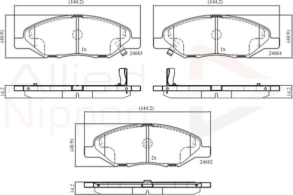 Comline ADB36044 - Kit pastiglie freno, Freno a disco www.autoricambit.com