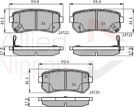 Comline ADB31543 - Kit pastiglie freno, Freno a disco www.autoricambit.com