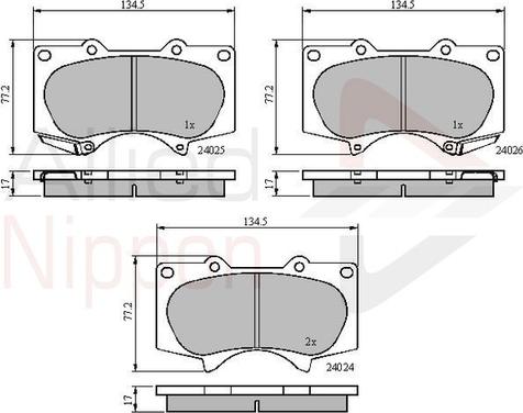 Comline ADB31201 - Kit pastiglie freno, Freno a disco www.autoricambit.com