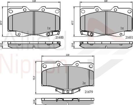 Comline ADB3333 - Kit pastiglie freno, Freno a disco www.autoricambit.com