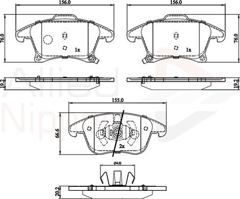 Comline ADB32286 - Kit pastiglie freno, Freno a disco www.autoricambit.com