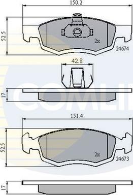 Comline CBP01791 - Kit pastiglie freno, Freno a disco www.autoricambit.com