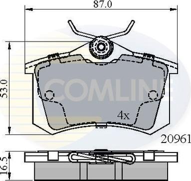 Comline CBP01716 - Kit pastiglie freno, Freno a disco www.autoricambit.com