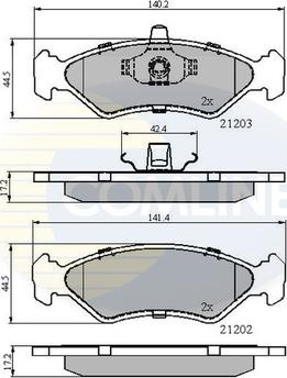 Comline CBP0876 - Kit pastiglie freno, Freno a disco www.autoricambit.com