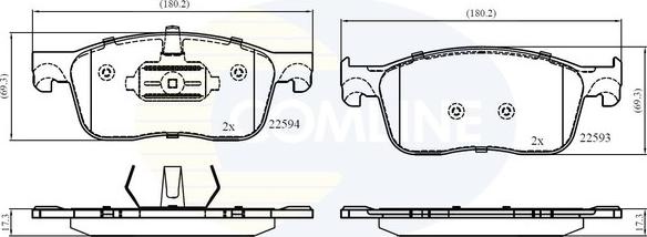 Comline CBP02354 - Kit pastiglie freno, Freno a disco www.autoricambit.com