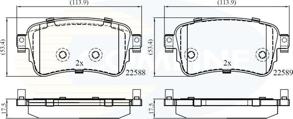 Comline CBP02351 - Kit pastiglie freno, Freno a disco www.autoricambit.com