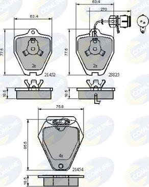 Comline CBP1884 - Kit pastiglie freno, Freno a disco www.autoricambit.com