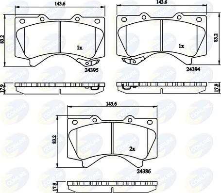 Comline CBP31661 - Kit pastiglie freno, Freno a disco www.autoricambit.com