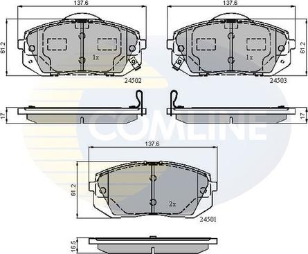 Comline CBP31768 - Kit pastiglie freno, Freno a disco www.autoricambit.com