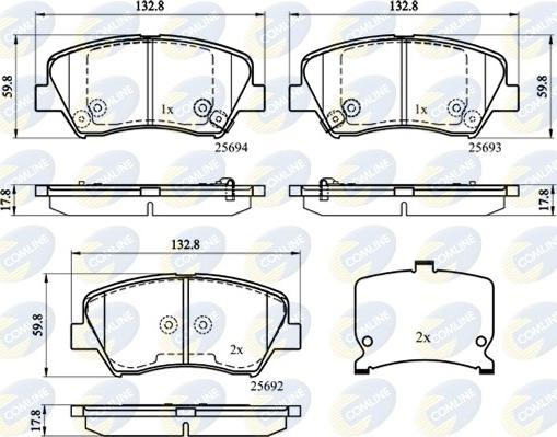 Comline CBP32152 - Kit pastiglie freno, Freno a disco www.autoricambit.com