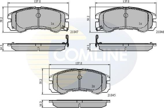 Comline CBP3229 - Kit pastiglie freno, Freno a disco www.autoricambit.com