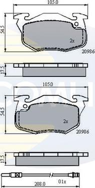 Comline CBP21615 - Kit pastiglie freno, Freno a disco www.autoricambit.com