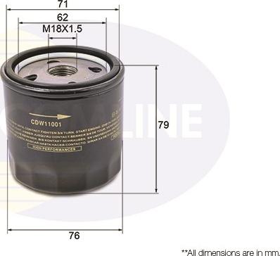 Comline CDW11001 - Filtro olio www.autoricambit.com