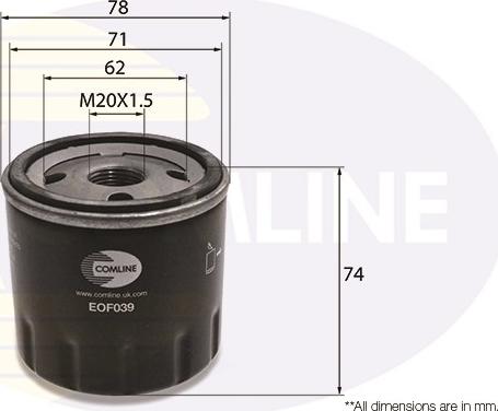 Comline EOF039 - Filtro olio www.autoricambit.com